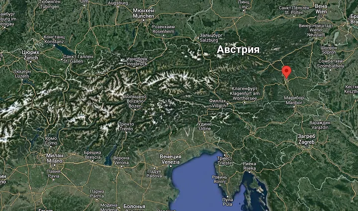 Грац на карте.