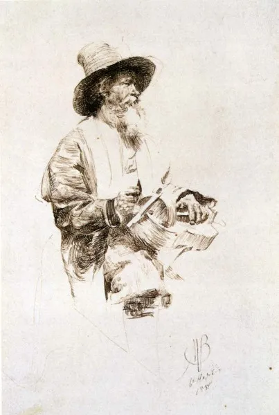 Крестьянин-лирник. Рисунок М. Врубеля.