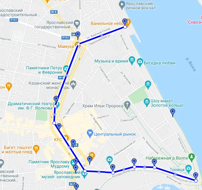 Оборонительные стены в Ярославле.