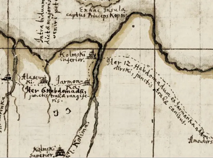 Городок Ярман на карте 1745 г.